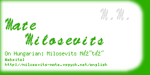 mate milosevits business card